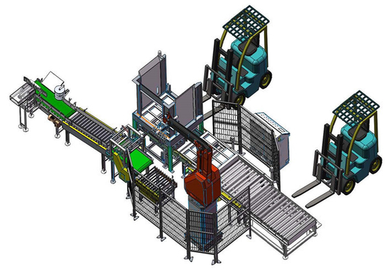 Robot de paletización Pick and Place con pantalla táctil Plc en la industria química